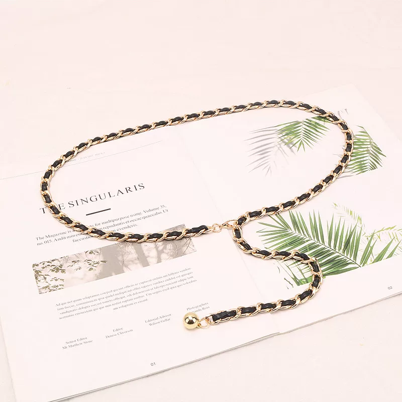 金属腰链女配长裙大衣小香风毛衣链条腰带ins风裤链装饰西装腰封